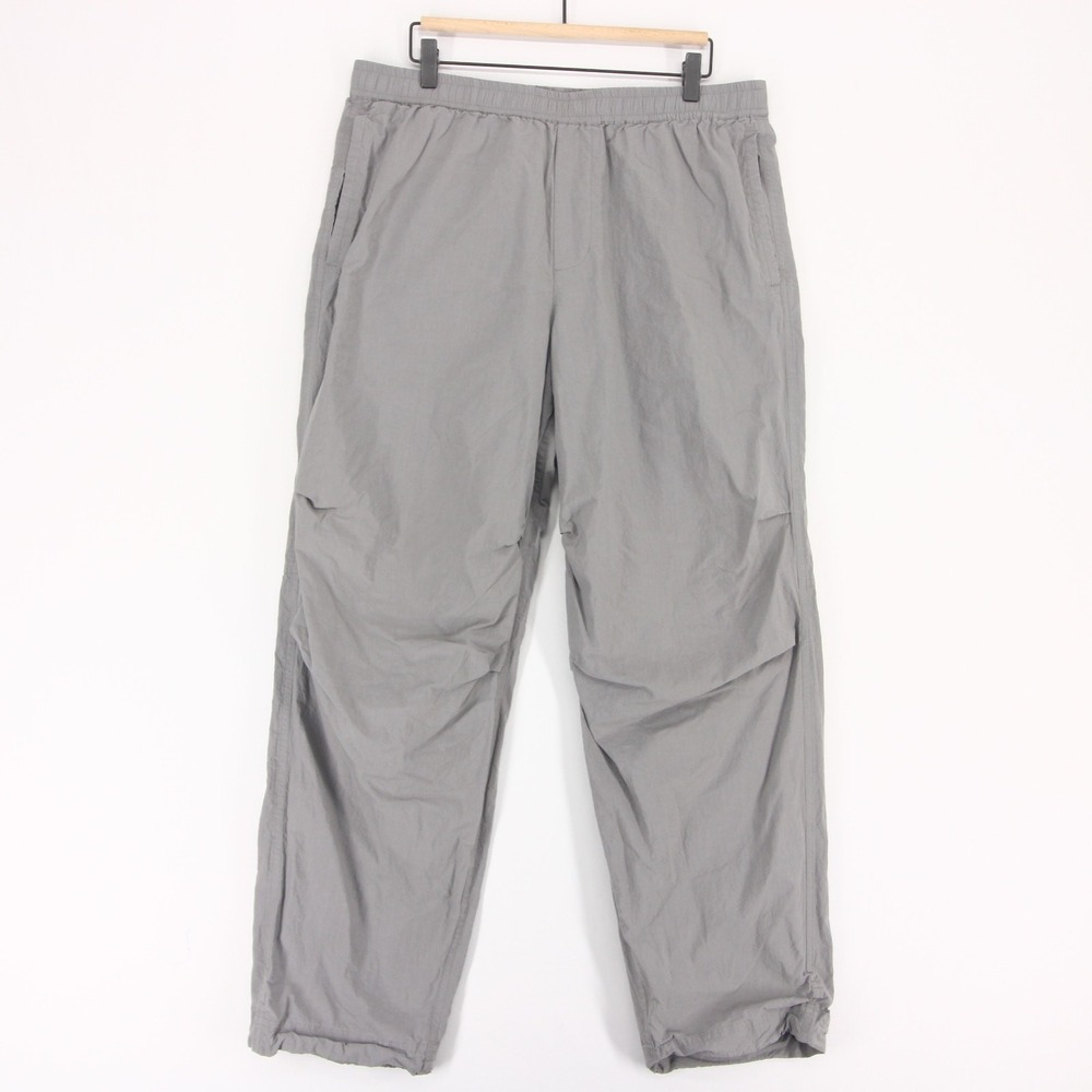 COS Pants Mens L Gray Elastic Waist Drawstring Cotton Poplin Toggle Hem Relaxed
